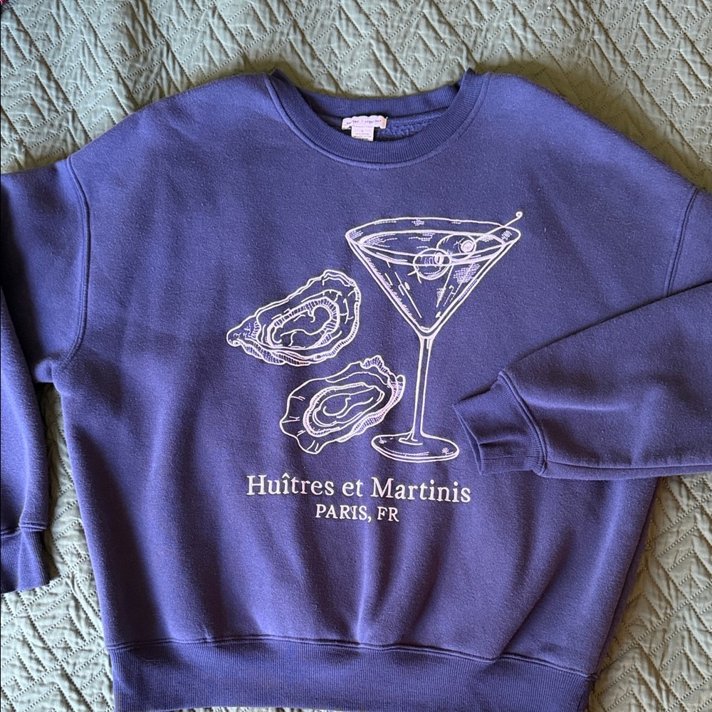 Martini & Oysters Blue Crewneck Size Large